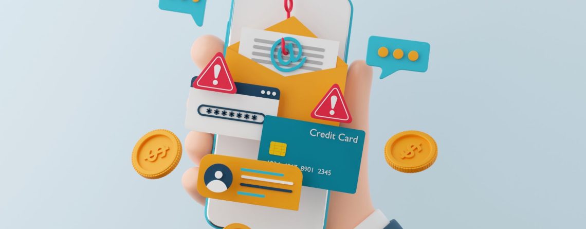 Mobile phone graphic with credit card money coin items
